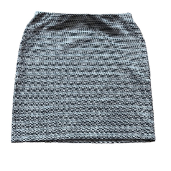 Loft Petite Gray Striped Skirt Small - Picture 1 of 5